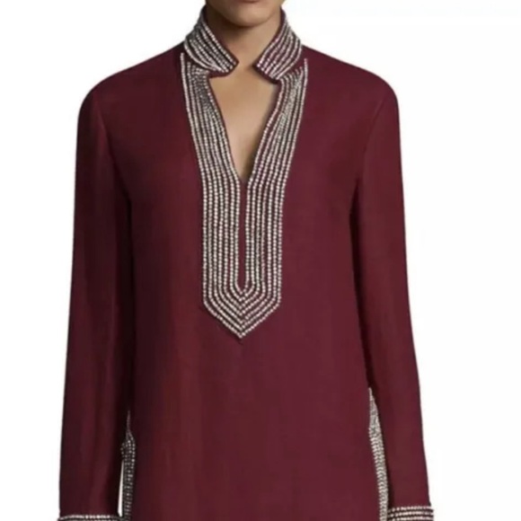 NEW!!! Tory Burch women linen top with crystals size 2 - Picture 11 of 11